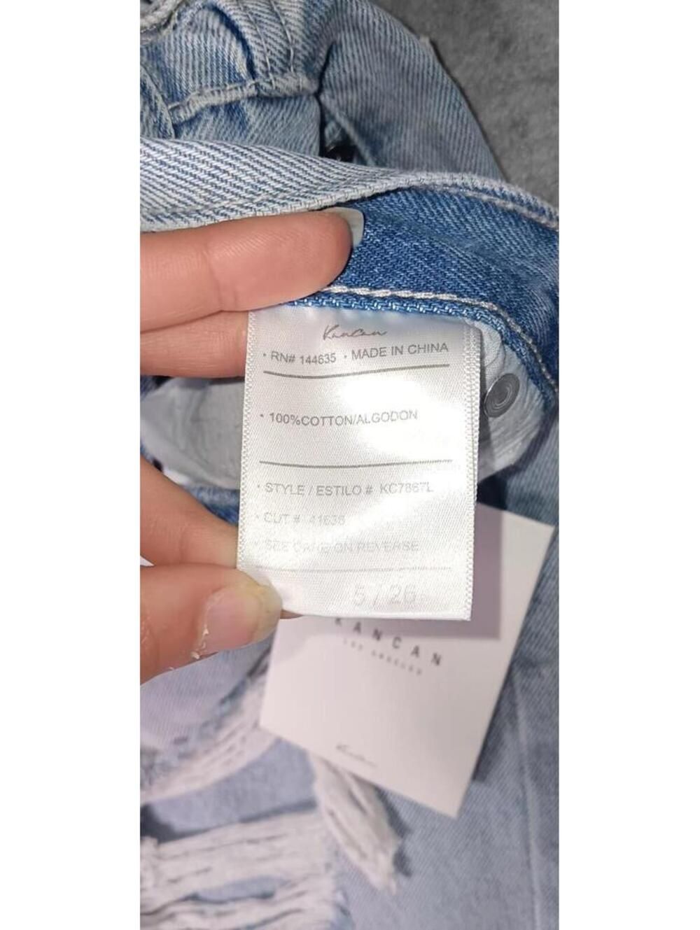 NWT! Kancan Distressed Jeans Womens Size 5/26 Light Blue 5 Pocket - Picture 2 of 13